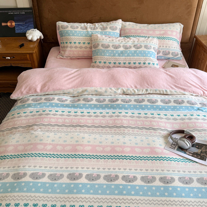 Cute Themed Flannel Bedding Set