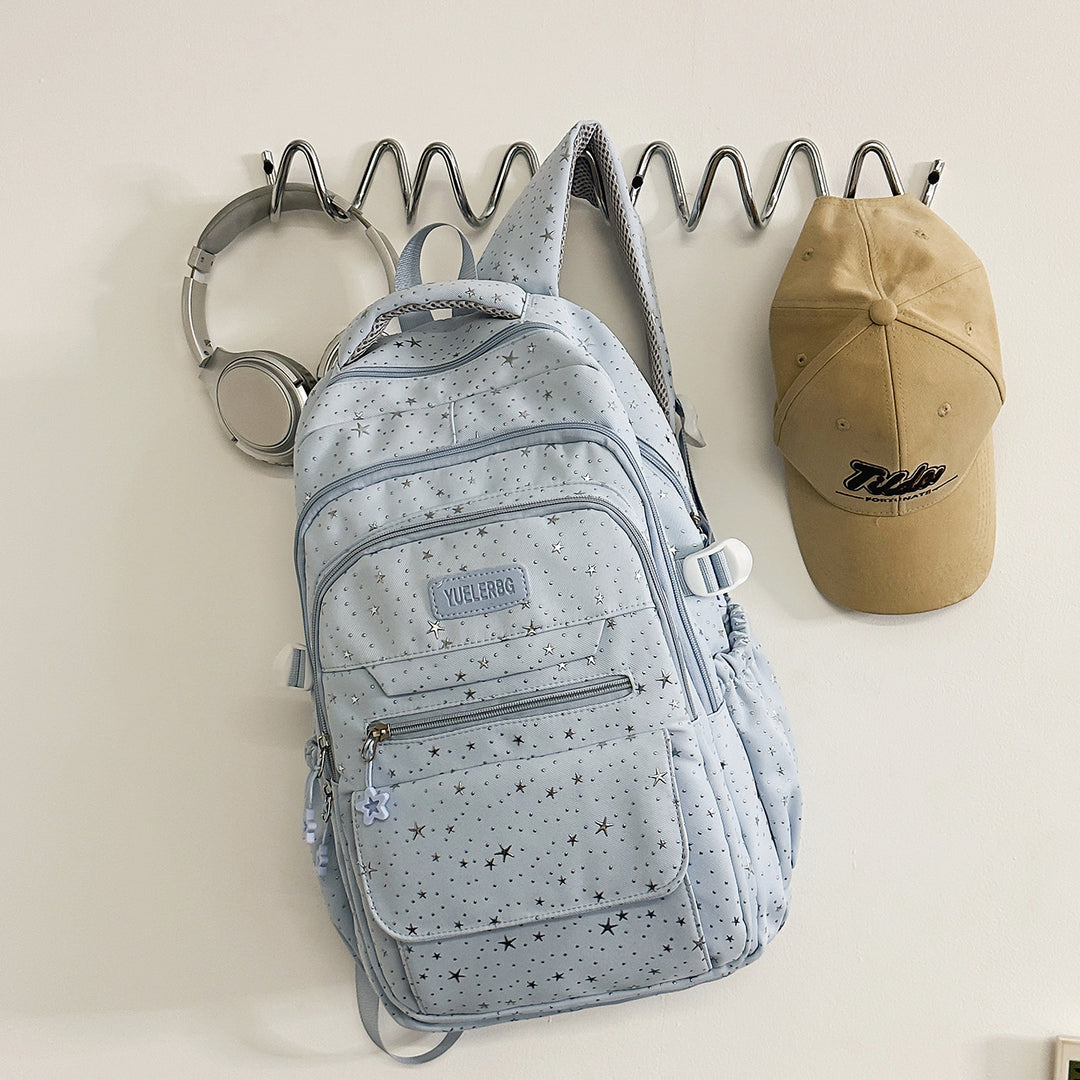 Star-Patterned Backpack with Multiple Compartments Bowlift