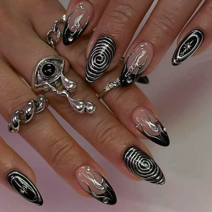Artistic Stiletto Press-On Nail Art