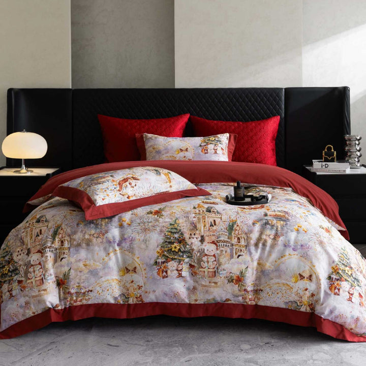Printed Cotton Sateen Duvet Cover Set