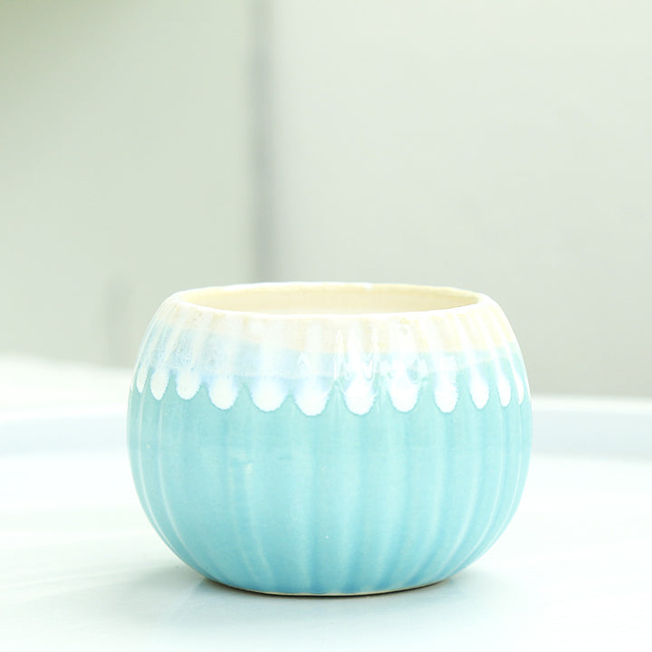 Ribbed Ceramic Planter Bowlift