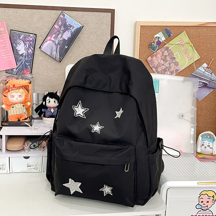 Stylish Star-Embellished Everyday Backpack Bowlift