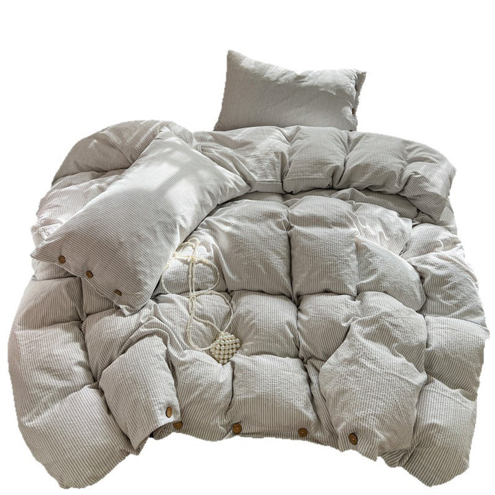 Textured Cotton Duvet Cover Set