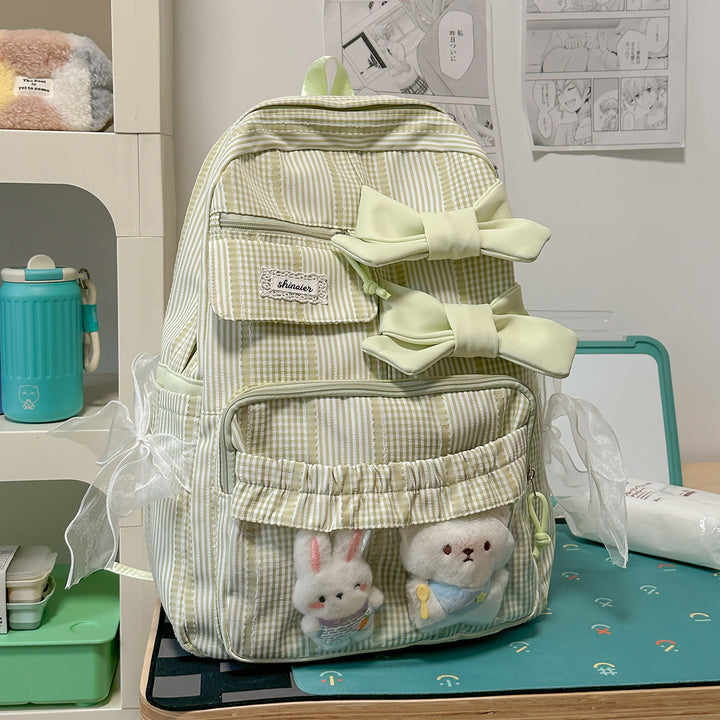 Decorative Bow-Embellished School Backpack Bowlift