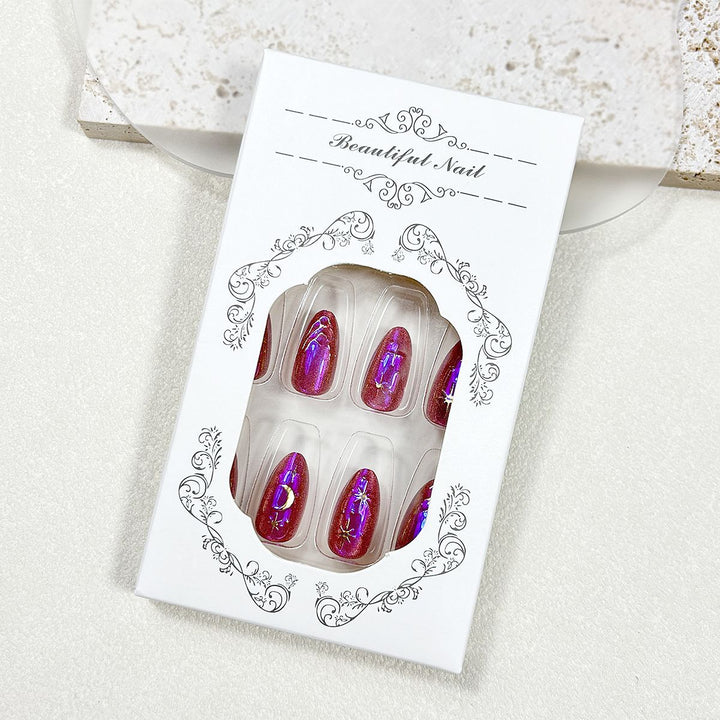 Decorative Press-On Nail Set with Unique Designs Bowlift