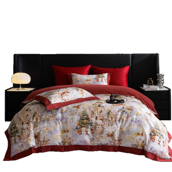 Printed Cotton Sateen Duvet Cover Set