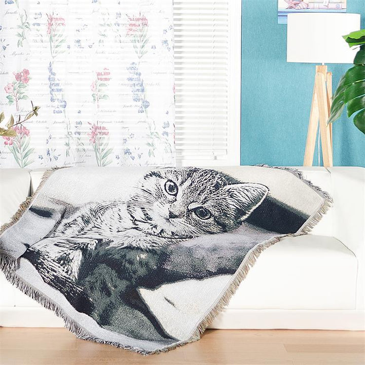 Artistic Cat Pattern Throw Blanket