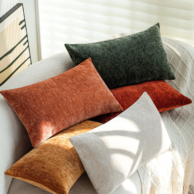 Square cushion cover made of soft chenille velvet with a mottled structure Bowlift