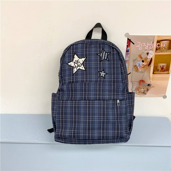 Trendy Plaid Graphic Backpack Bowlift