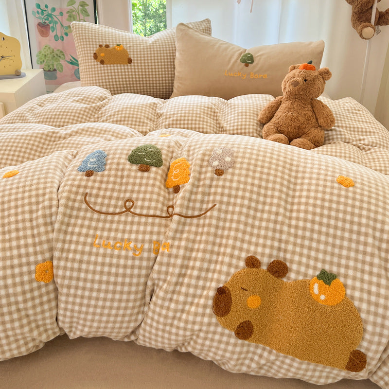 Playful Cartoon Dog-Themed Fleece Blanket