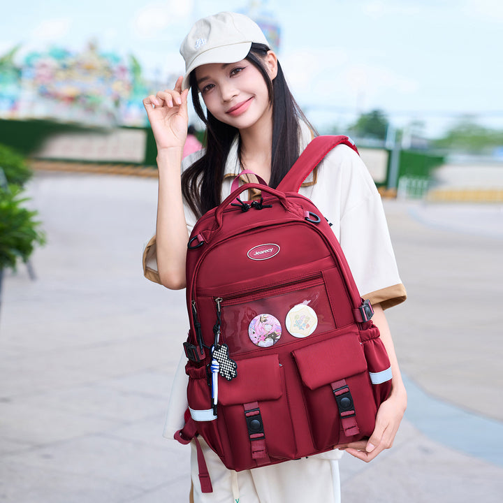 Versatile Cartoon-Embellished Casual Backpack Bowlift