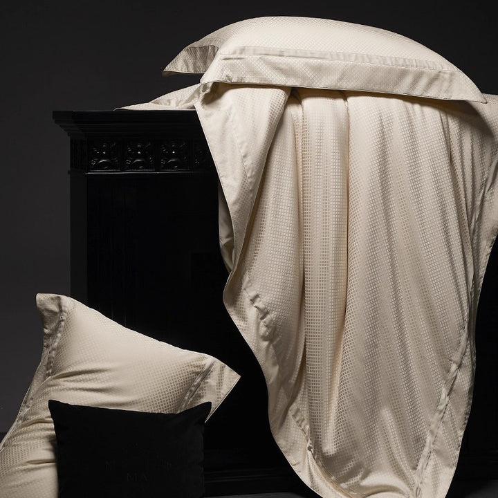Micro-Jacquard Satin-Feel Duvet Cover and Envelope Pillowcase Set