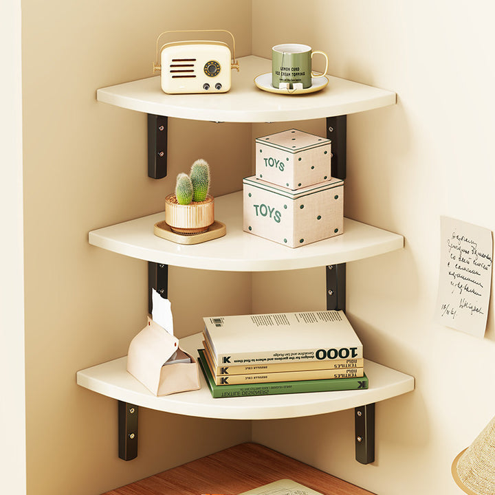 Corner Floating Wall Shelf with Reinforced Metal Brackets