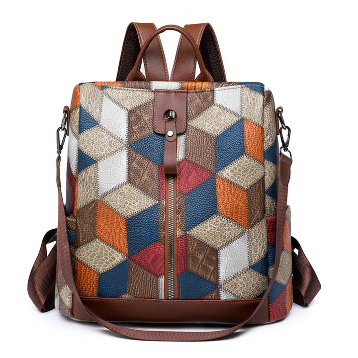Geometric Patterned Stylish Backpack Bowlift