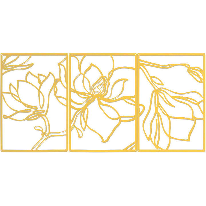 Elegant Floral Wall Art Sculpture Set Bowlift