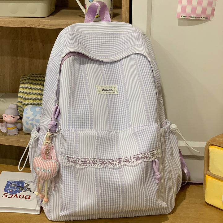 Cute Striped Backpack Bowlift