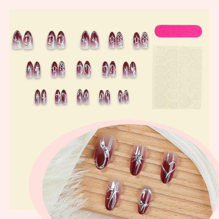 Artificial nail set with elegant floral designs Bowlift