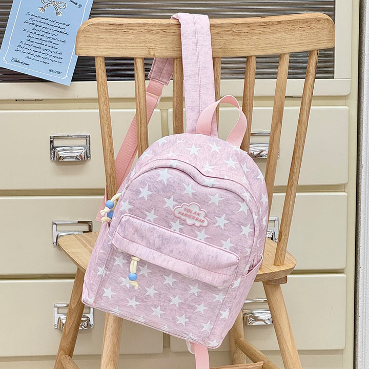 Transparent Window Star-Print Backpack Bowlift