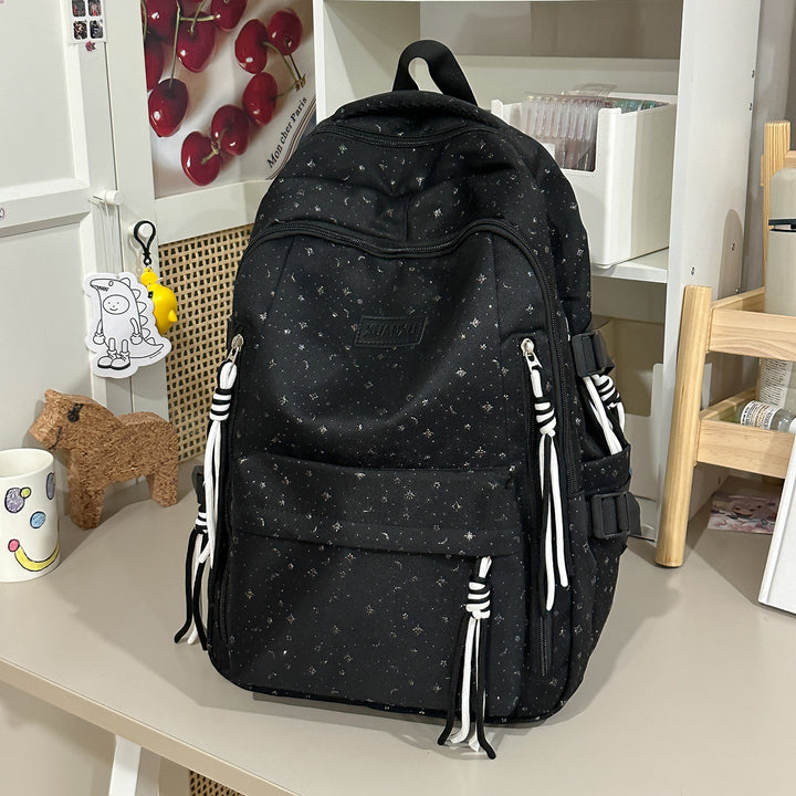 Star-Print Casual Backpack Bowlift