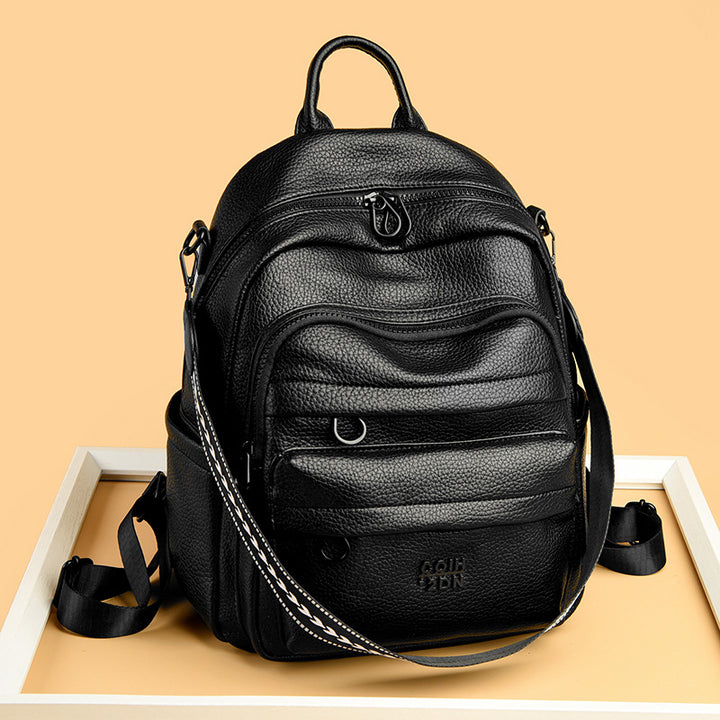 Leather Multi-Compartment Backpack Bowlift
