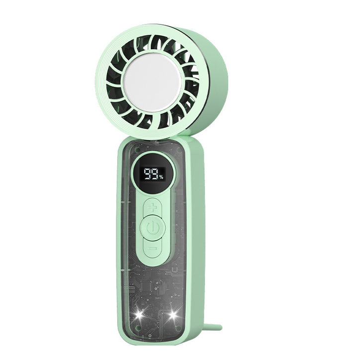 Unisex Portable Mini Dual Fan with LED Display and USB Charging Bowlift