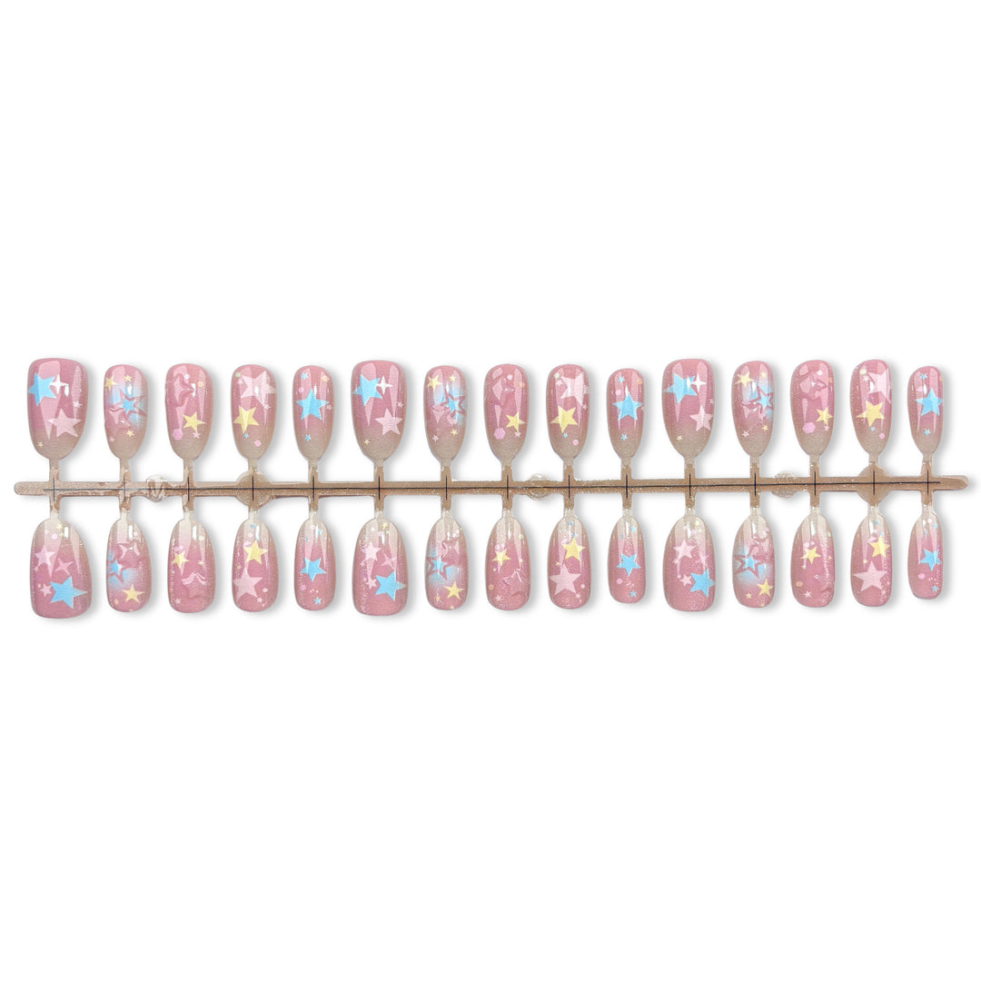 Star-Patterned Press-On Nail Set