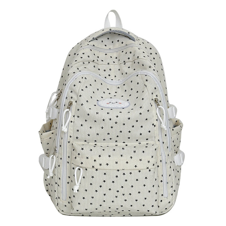 Trendy Star-Embellished Multi-Pocket Backpack Bowlift