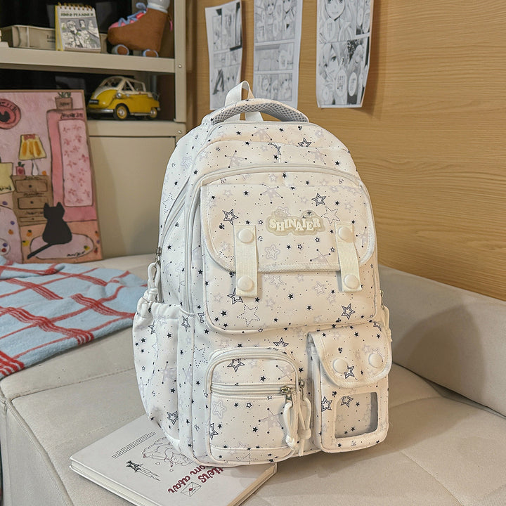 Stylish Star-Patterned Backpack Bowlift