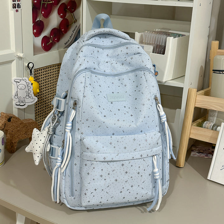 Star-Print Casual Backpack Bowlift