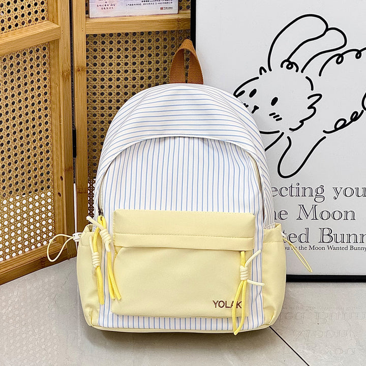 Trendy Striped Casual Backpack Bowlift