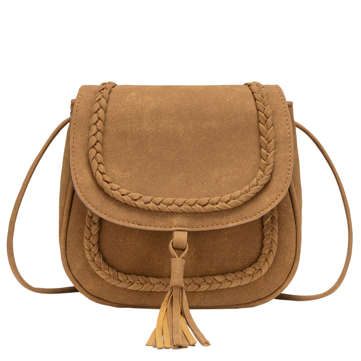 Vintage-Inspired Suede Crossbody Bag
