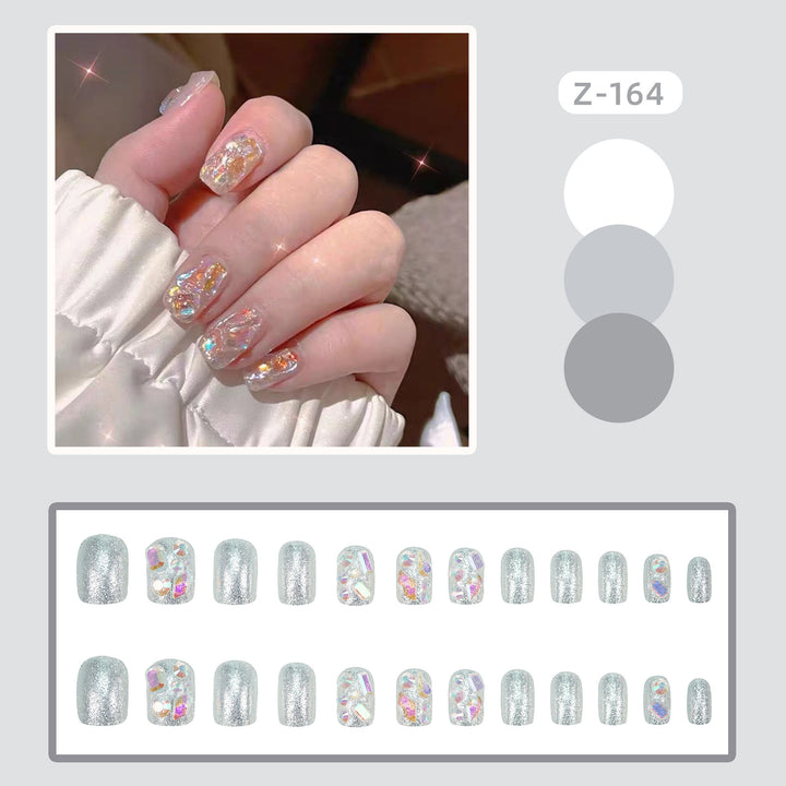 Glittery Gel Press-On Nail Set Bowlift