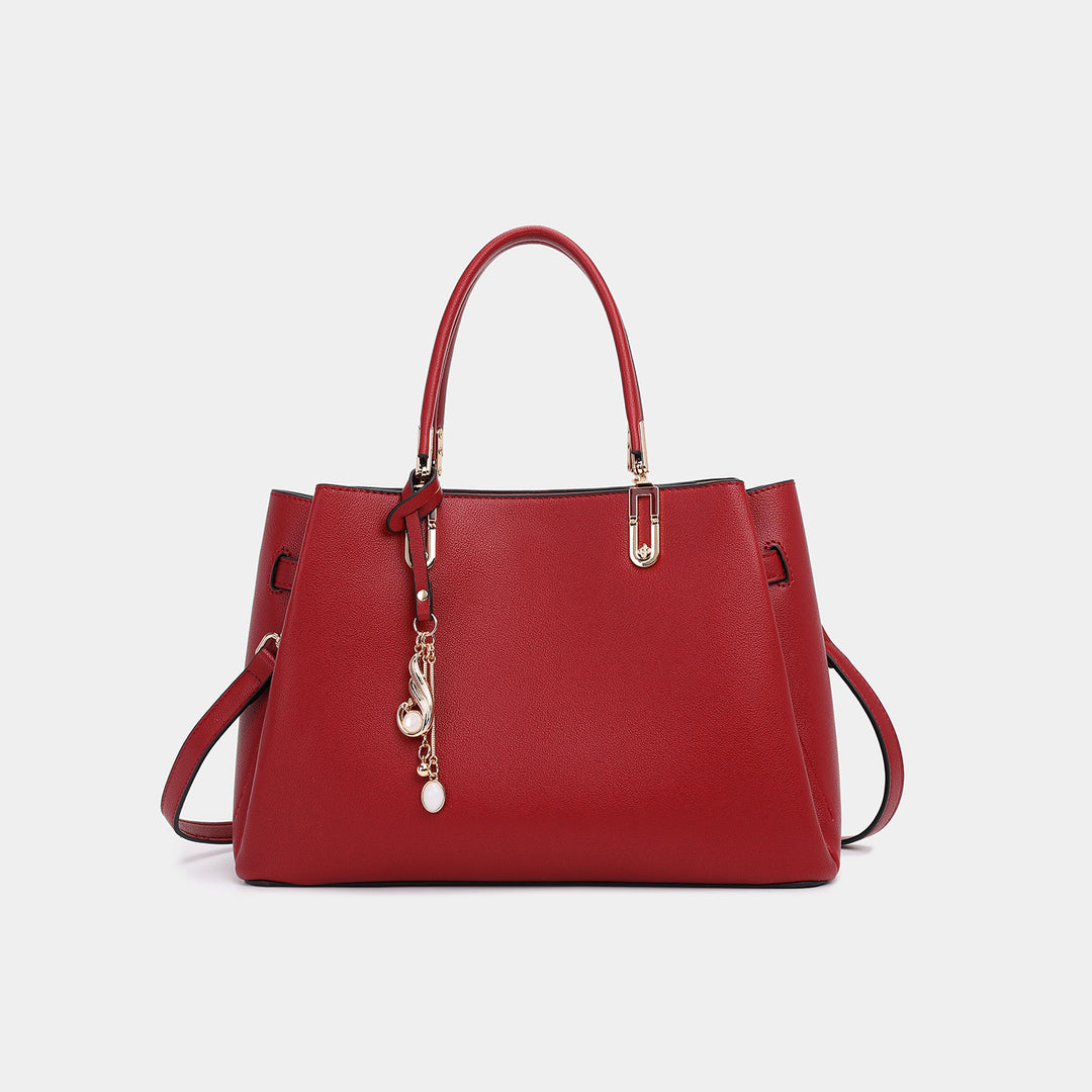 Elegant Structured Handbag with Charm Detail