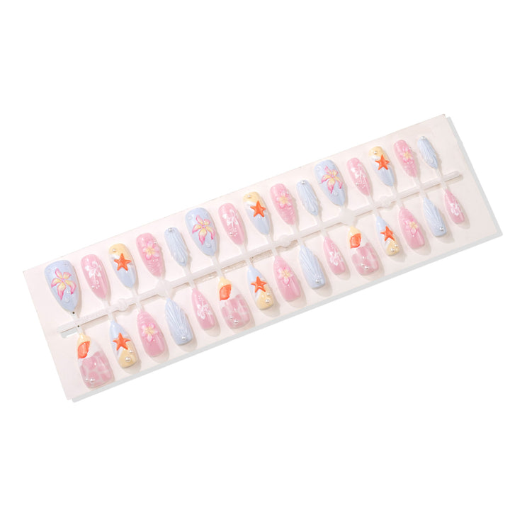 Artistic Ocean-Inspired Press-On Nail Art Set Bowlift