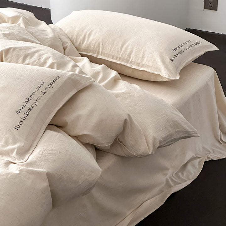 Washed Belgian Linen Duvet Cover Set with Pillowcases