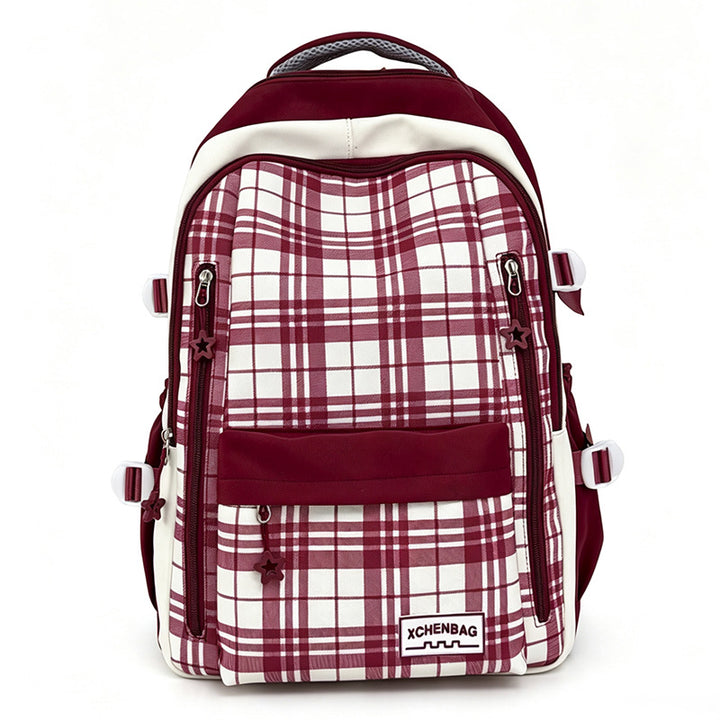 Stylish Checkered Patterned Backpack Bowlift