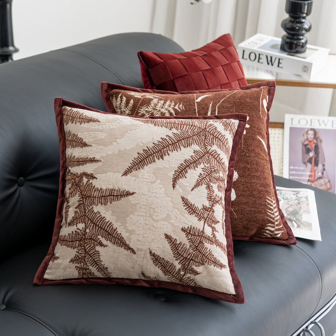 Decorative cushion with floral patterns