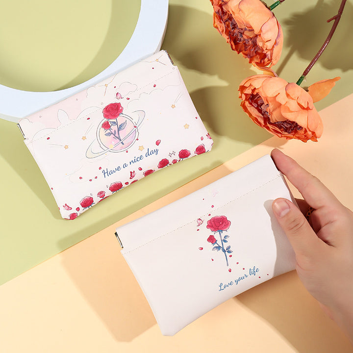 Artistic Floral Print Coin Purse
