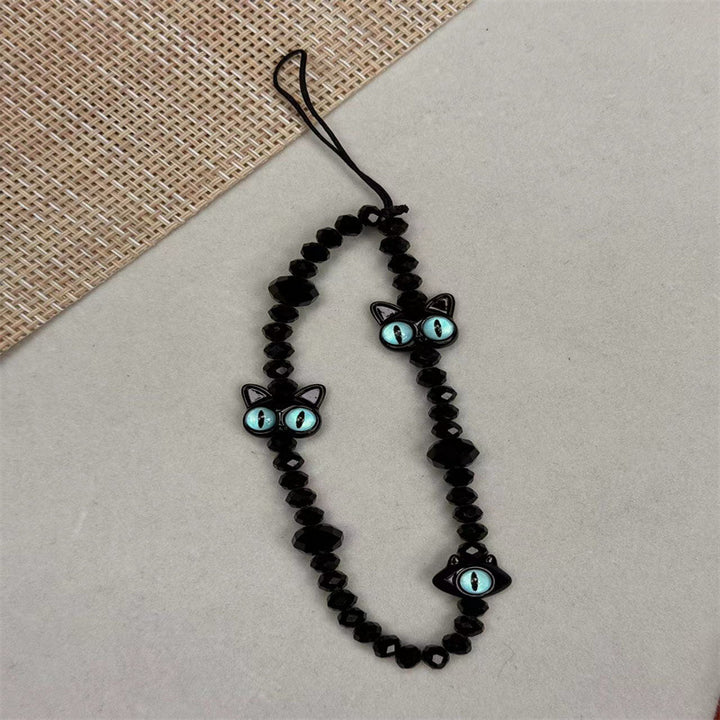 Cat-Themed Beaded Eyewear Holder Bowlift