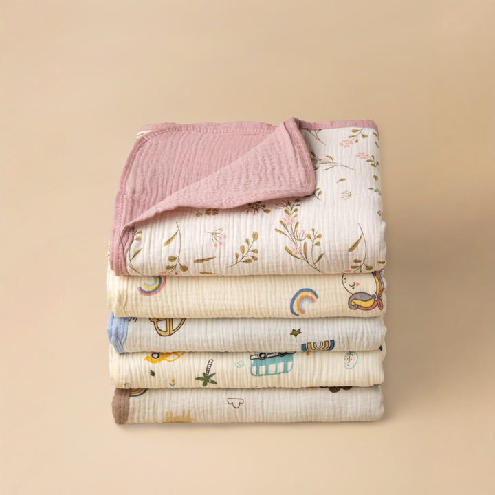 Soft Cotton Vehicle Print Muslin Blanket Bowlift