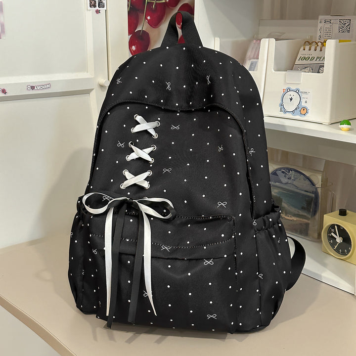 Stylish Lace-Up Embellished Backpack Bowlift