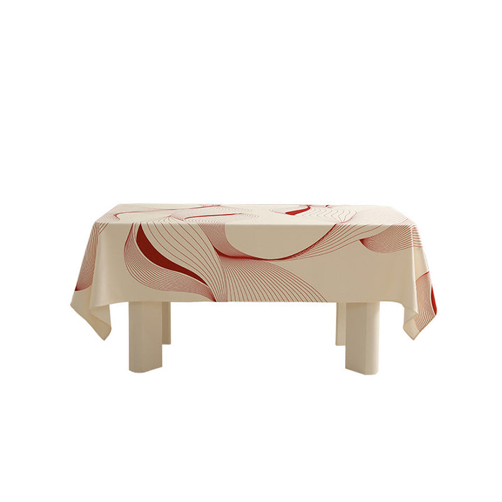Rectangle wipeable tablecloth with diagonal checkered design and tassels Bowlift