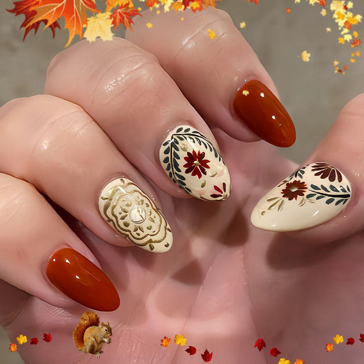 Floral Articulated Acrylic Nail Extensions Bowlift