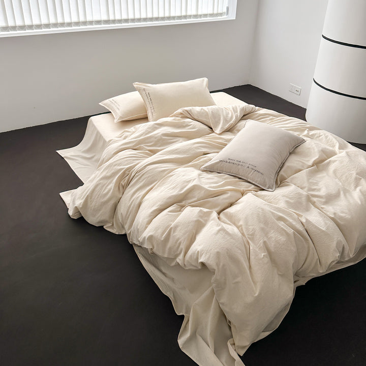 Washed Belgian Linen Duvet Cover Set with Pillowcases