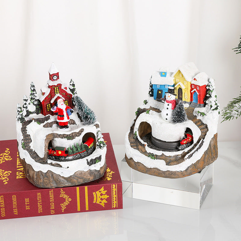 LED Illuminated Christmas Village Scene Bowlift
