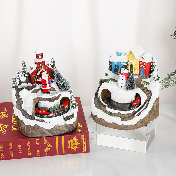 LED Illuminated Christmas Village Scene Bowlift
