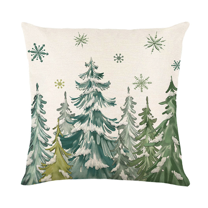 Decorative Winter Pine Forest Throw Pillow Cover
