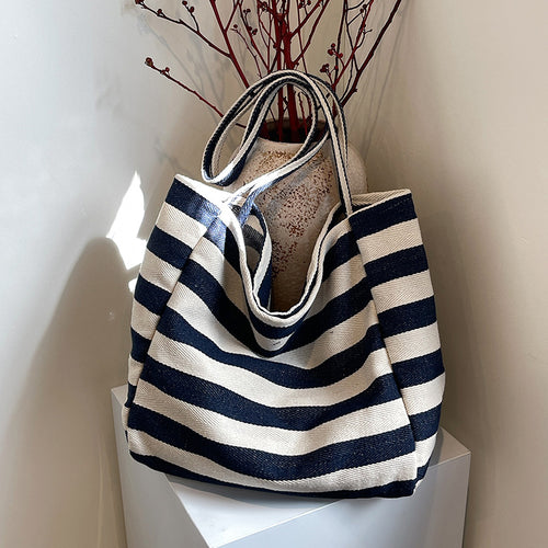 Casual Chic Striped Tote Bag
