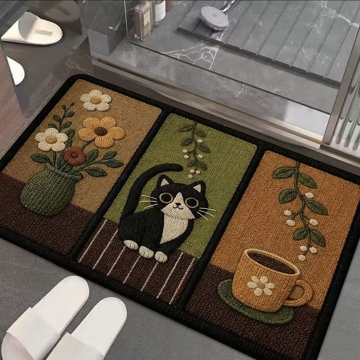 Cat-Themed Decorative Bath Mat Bowlift