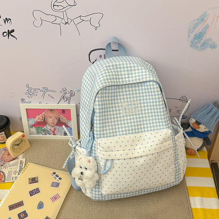 Chic Plaid Backpack Bowlift
